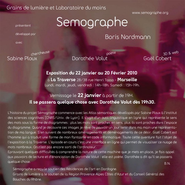 Carton d'invitation à la performance.