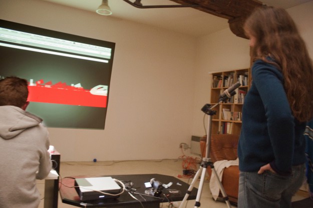 Répétition avec Dorothée Volut et Gaël Cobert.