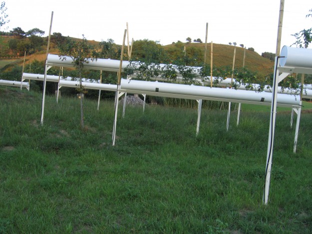 La succession des poteaux obliques produit un effet cinétique remarquable pour l’automobiliste de la route adjacente. 